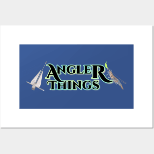 Anchored and Jiggin Angler Things - punny fishing quotes Posters and Art